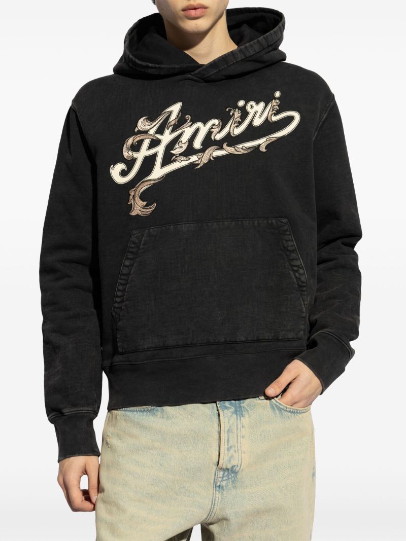 Black Logo-print Cotton Hoodie