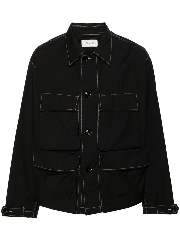 Black Light Field Contrast-stitching Shirt Jacket