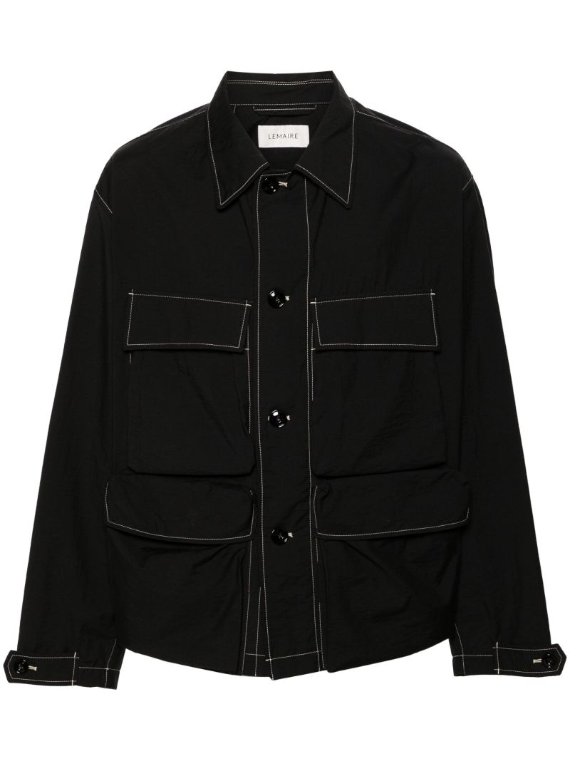 Black Light Field Contrast-stitching Shirt Jacket