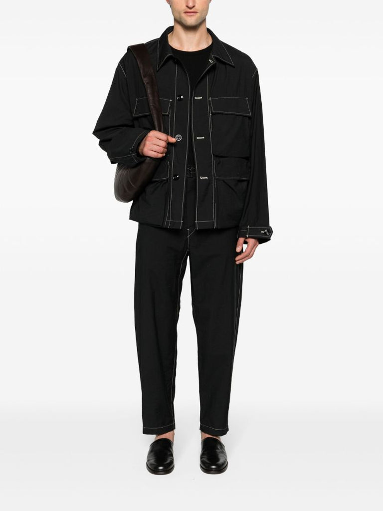 Black Light Field Contrast-stitching Shirt Jacket