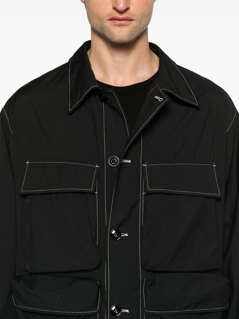 Black Light Field Contrast-stitching Shirt Jacket
