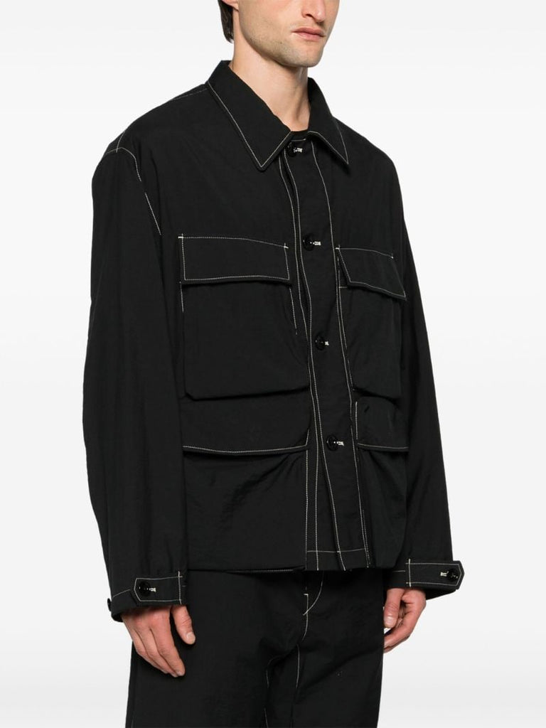 Black Light Field Contrast-stitching Shirt Jacket