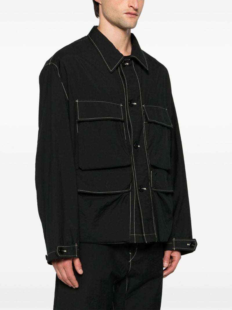 Black Light Field Contrast-stitching Shirt Jacket