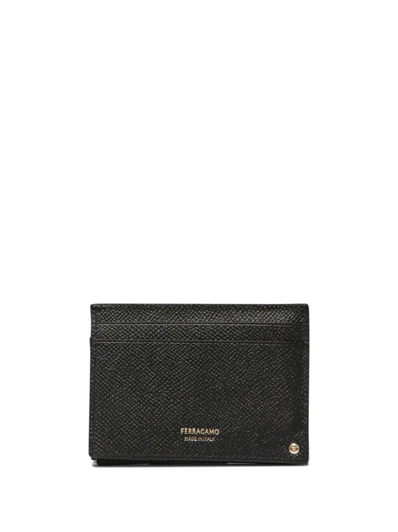 Black Gancini Leather Card Holder