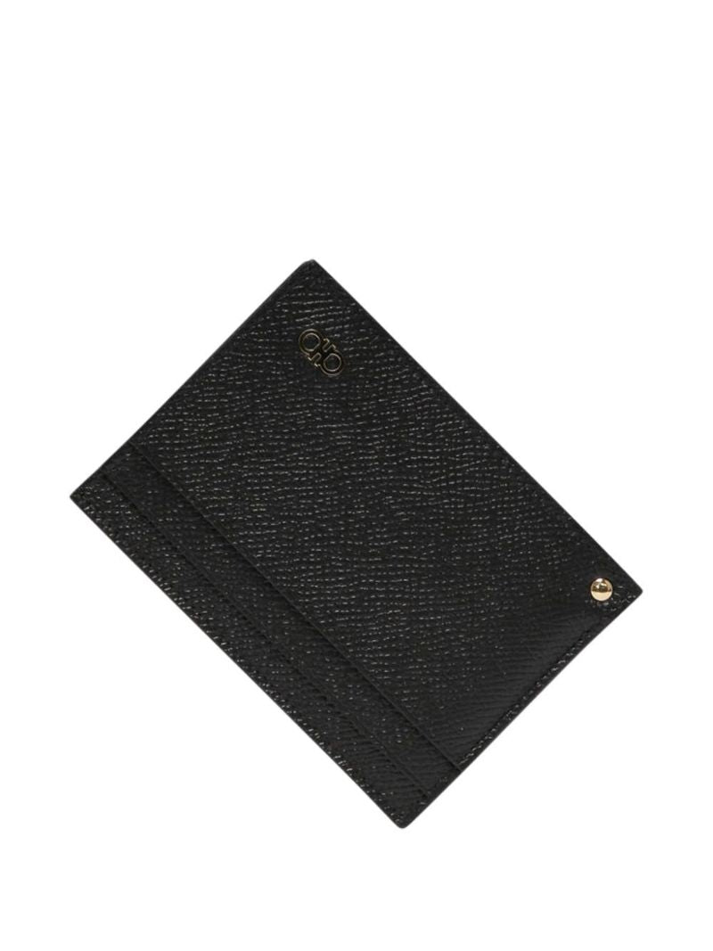 Black Gancini Leather Card Holder