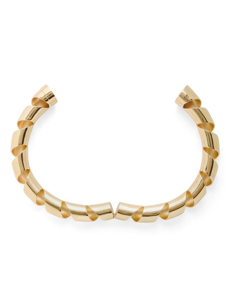 Gold-tone Xl Link Twist Choker Necklace