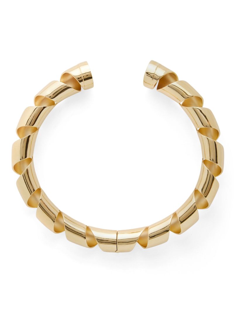 Gold-tone Xl Link Twist Choker Necklace