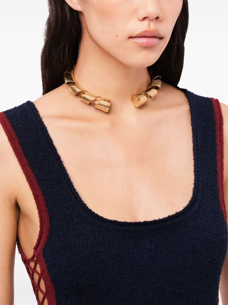 Gold-tone Xl Link Twist Choker Necklace
