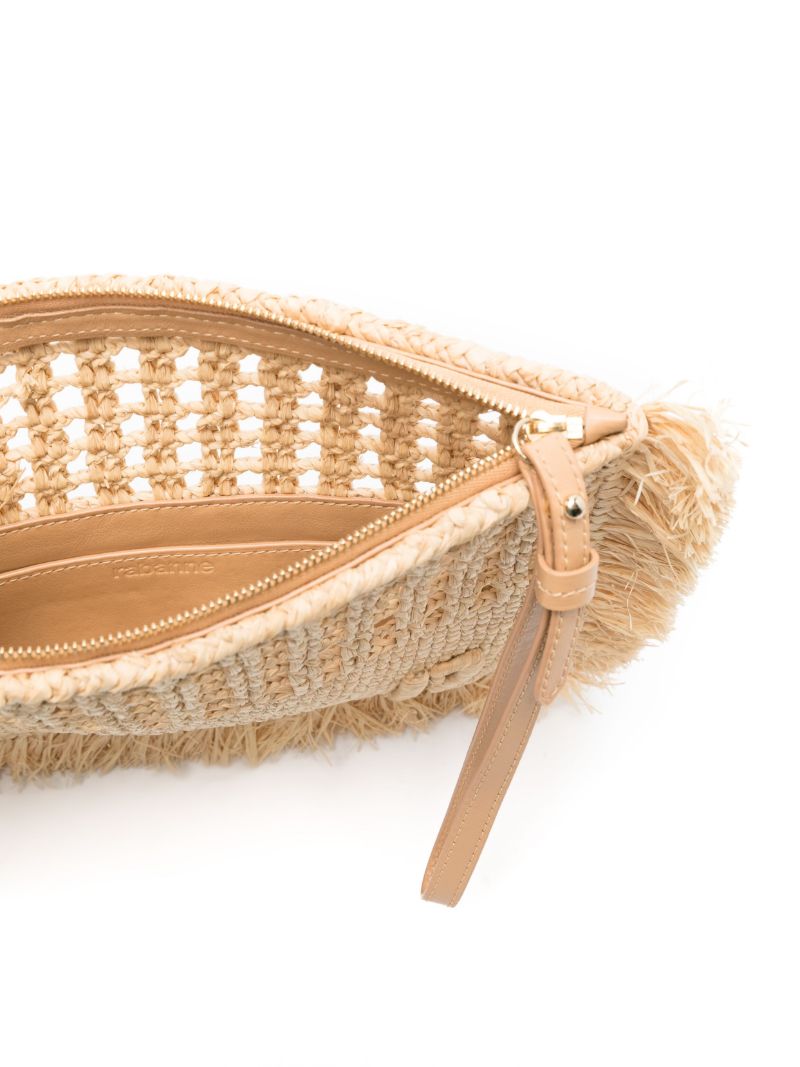 Neutral Raffia Clutch Bag