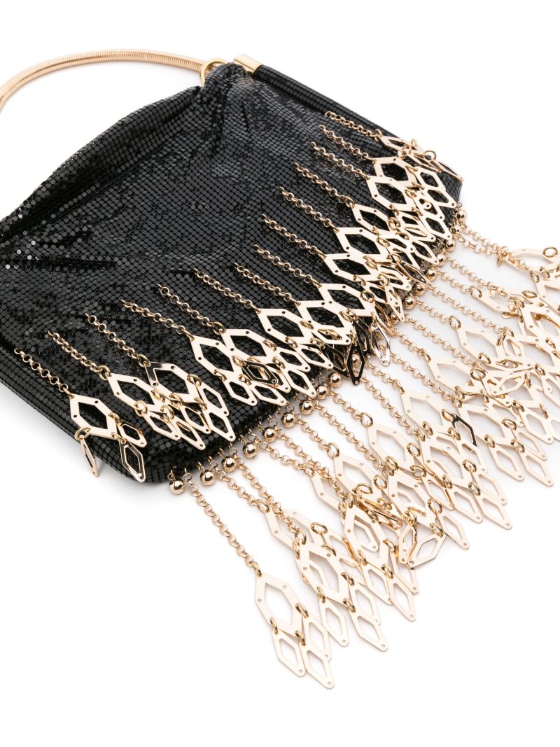 Black Chainmail Fringed Shoulder Bag