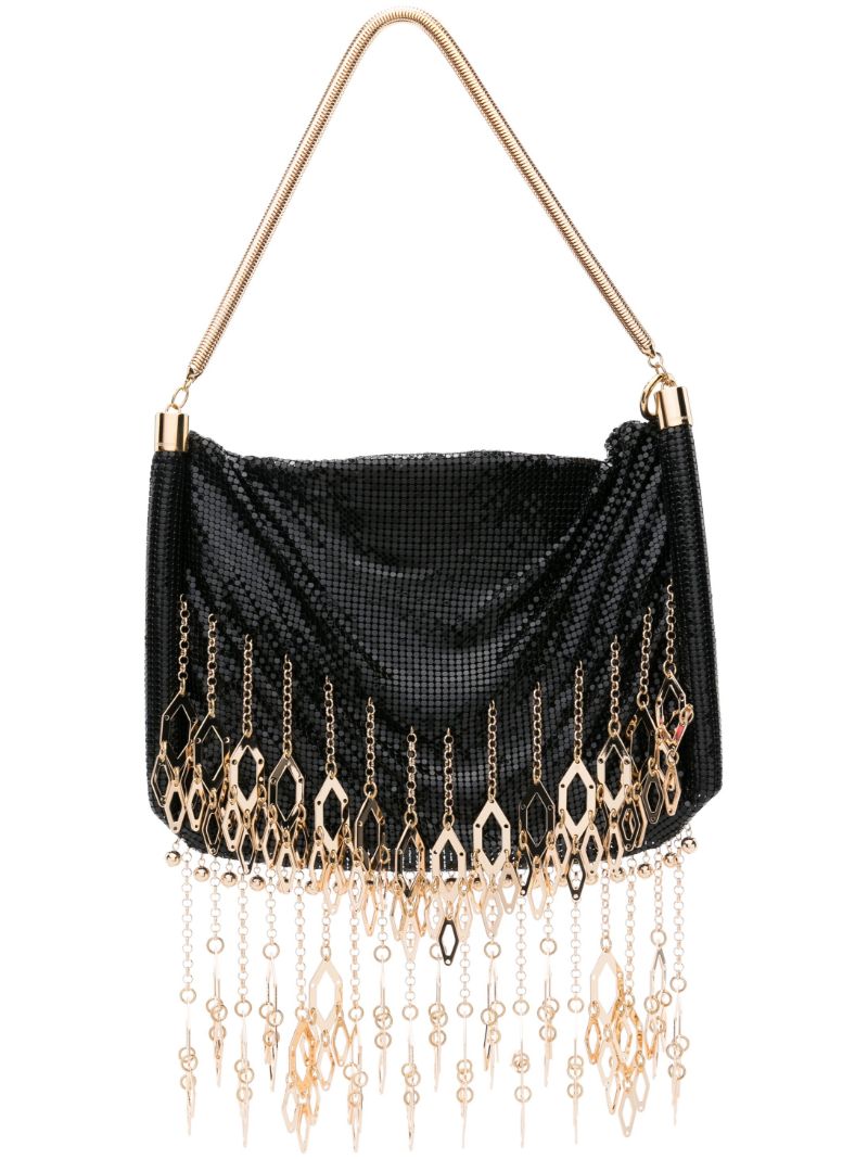 Black Chainmail Fringed Shoulder Bag