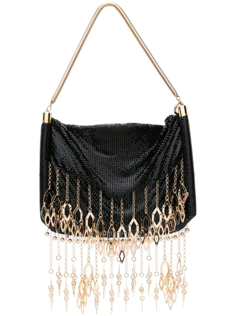 Black Chainmail Fringed Shoulder Bag