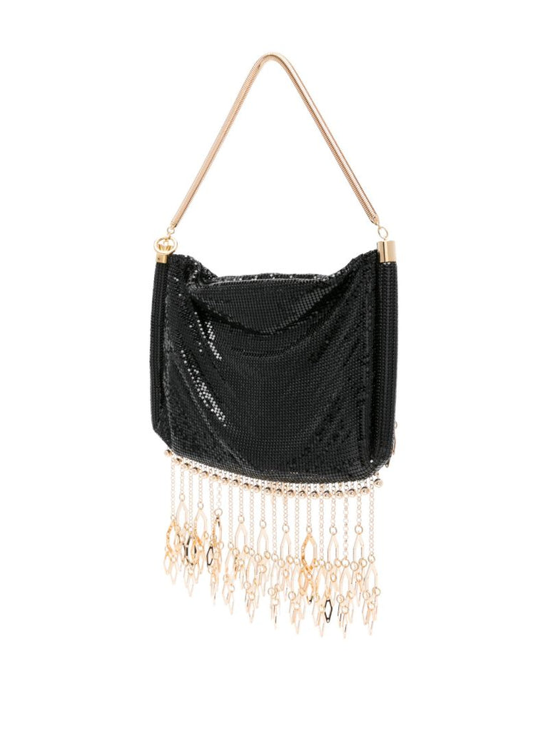 Black Chainmail Fringed Shoulder Bag