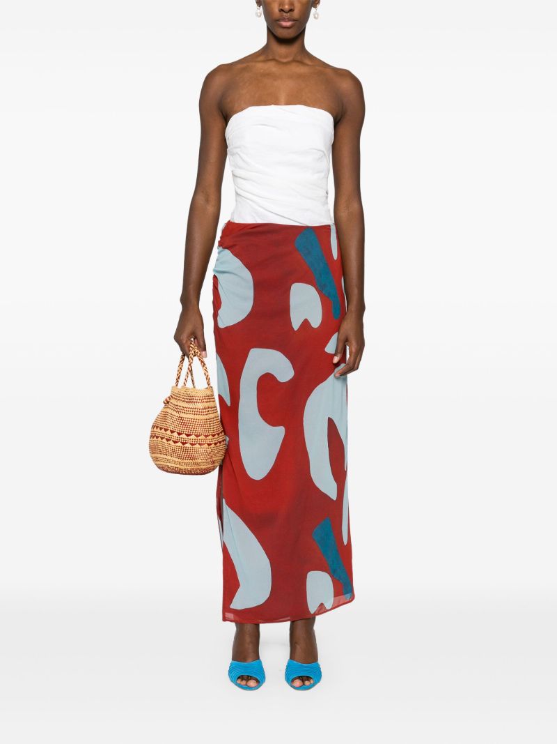 White Draped Linen Strapless Top