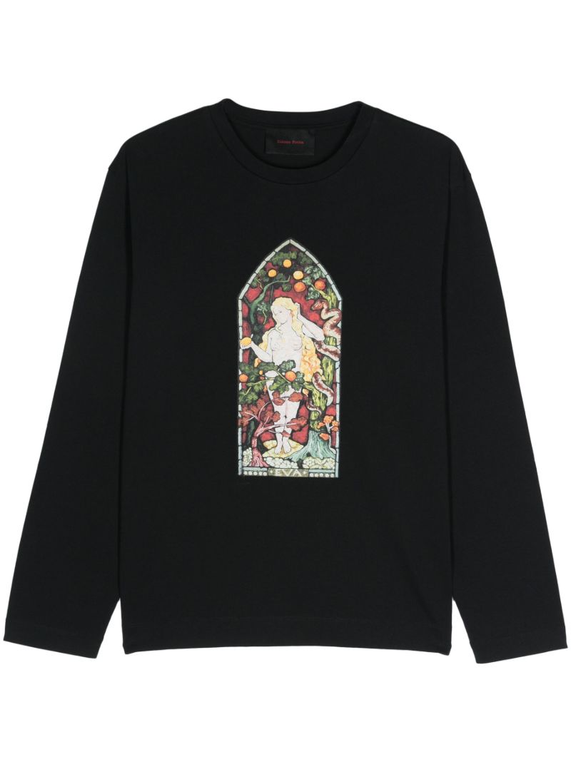 Black Graphic-print Cotton T-shirt