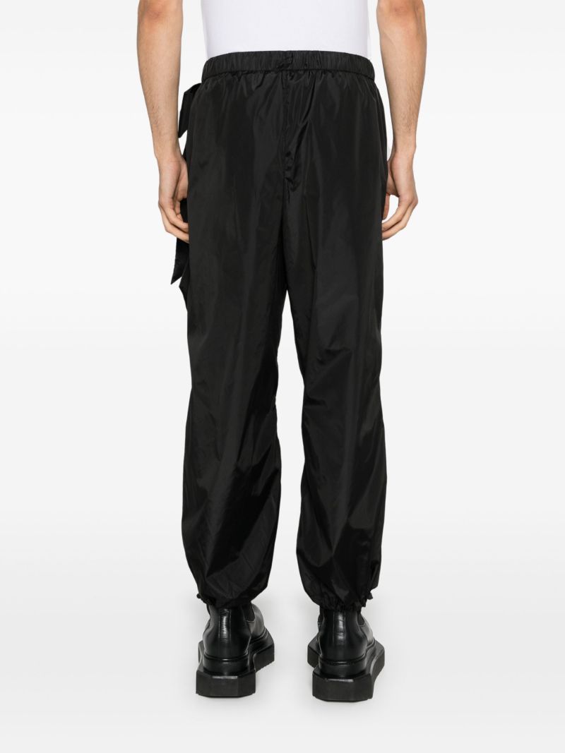 Black Bow-embellished Tapered Trousers