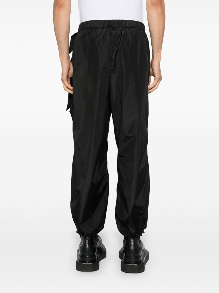 Black Bow-embellished Tapered Trousers