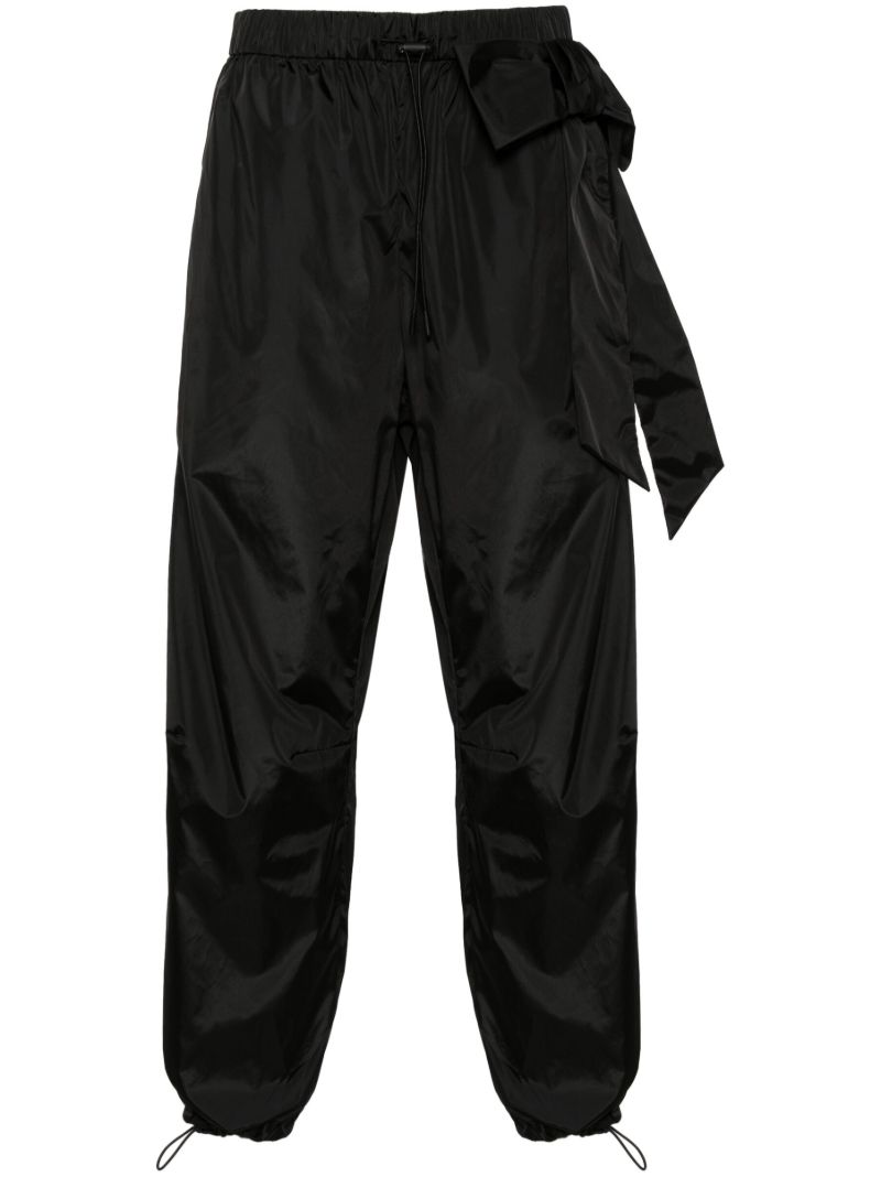Black Bow-embellished Tapered Trousers