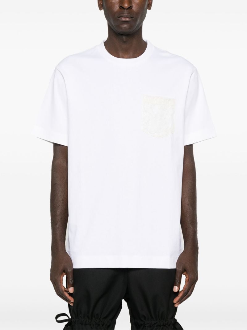 Lace-panel Cotton T-shirt