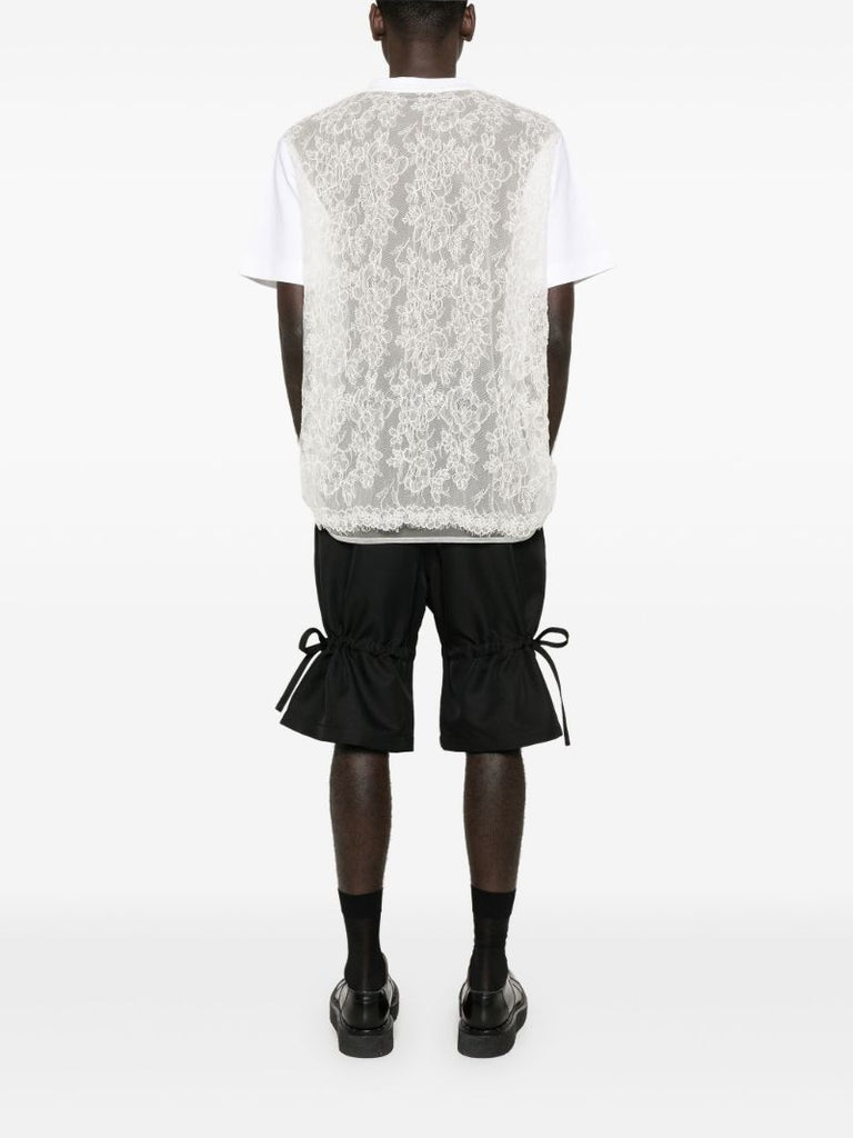 Lace-panel Cotton T-shirt