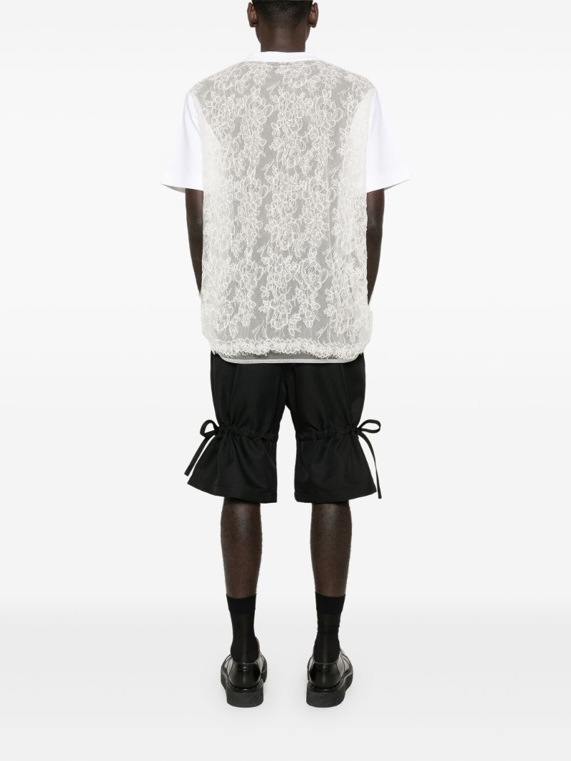 Lace-panel Cotton T-shirt