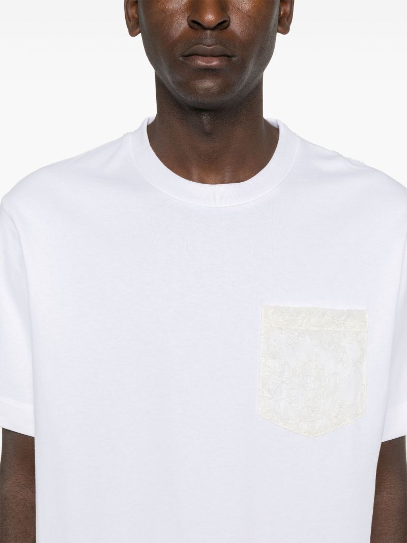 Lace-panel Cotton T-shirt