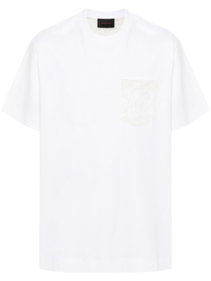 Lace-panel Cotton T-shirt