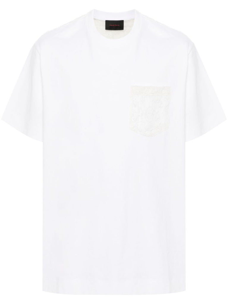 Lace-panel Cotton T-shirt
