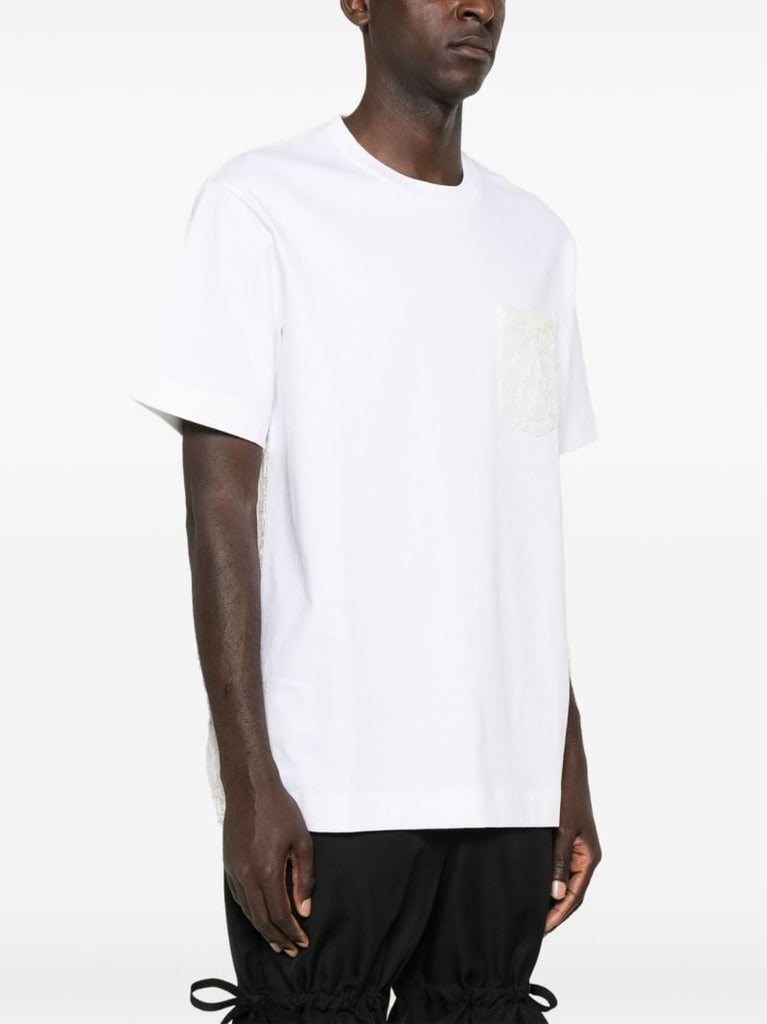 Lace-panel Cotton T-shirt
