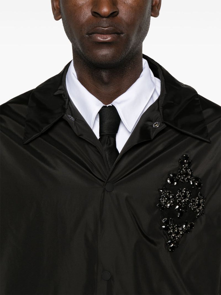 Crystal-embellished Car Coat
