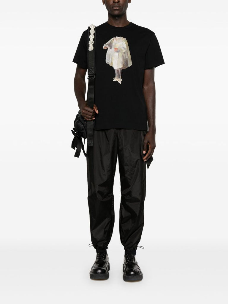 Black Headlessly Wishful Cotton T-shirt