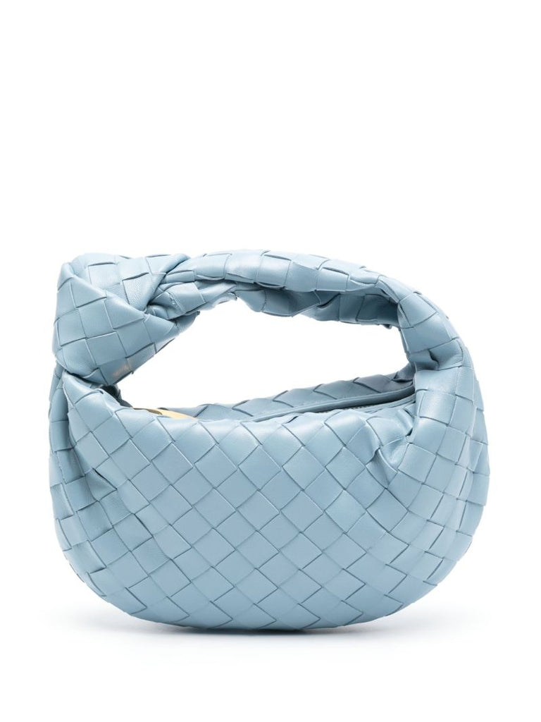 Ice Blue Knot Leather Handbag
