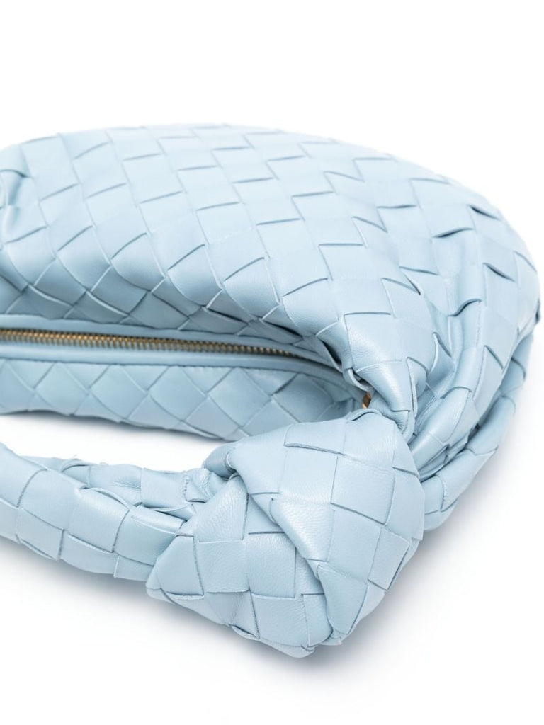 Ice Blue Knot Leather Handbag