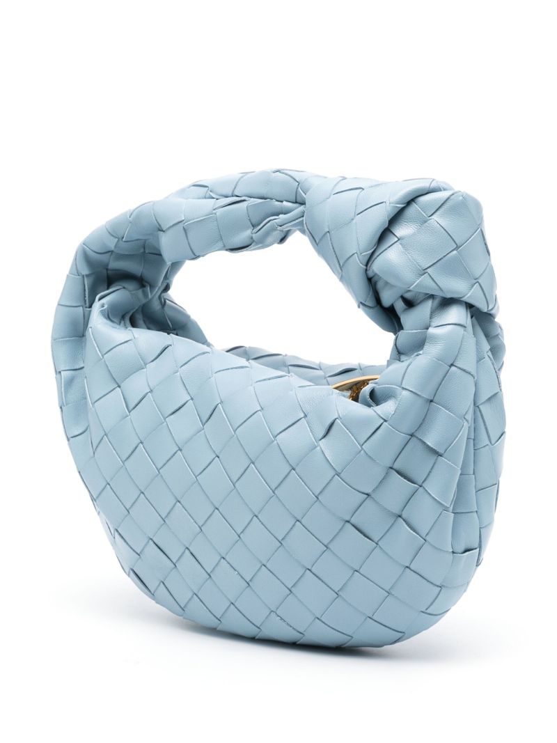 Ice Blue Knot Leather Handbag
