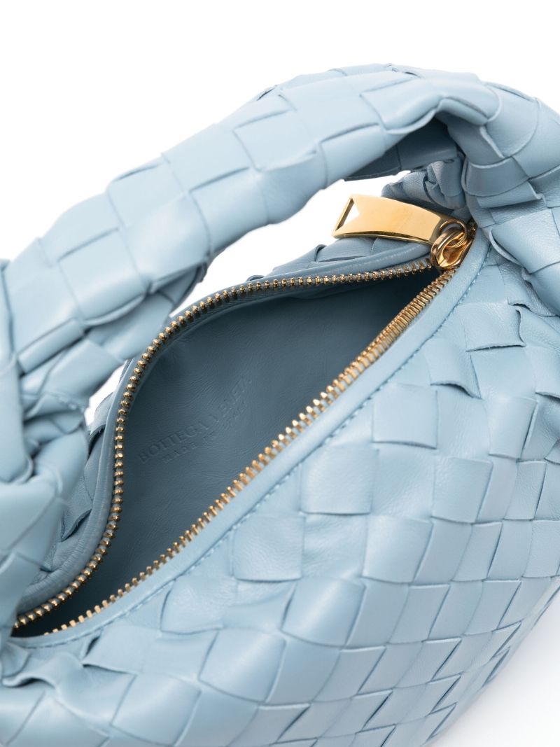 Ice Blue Knot Leather Handbag