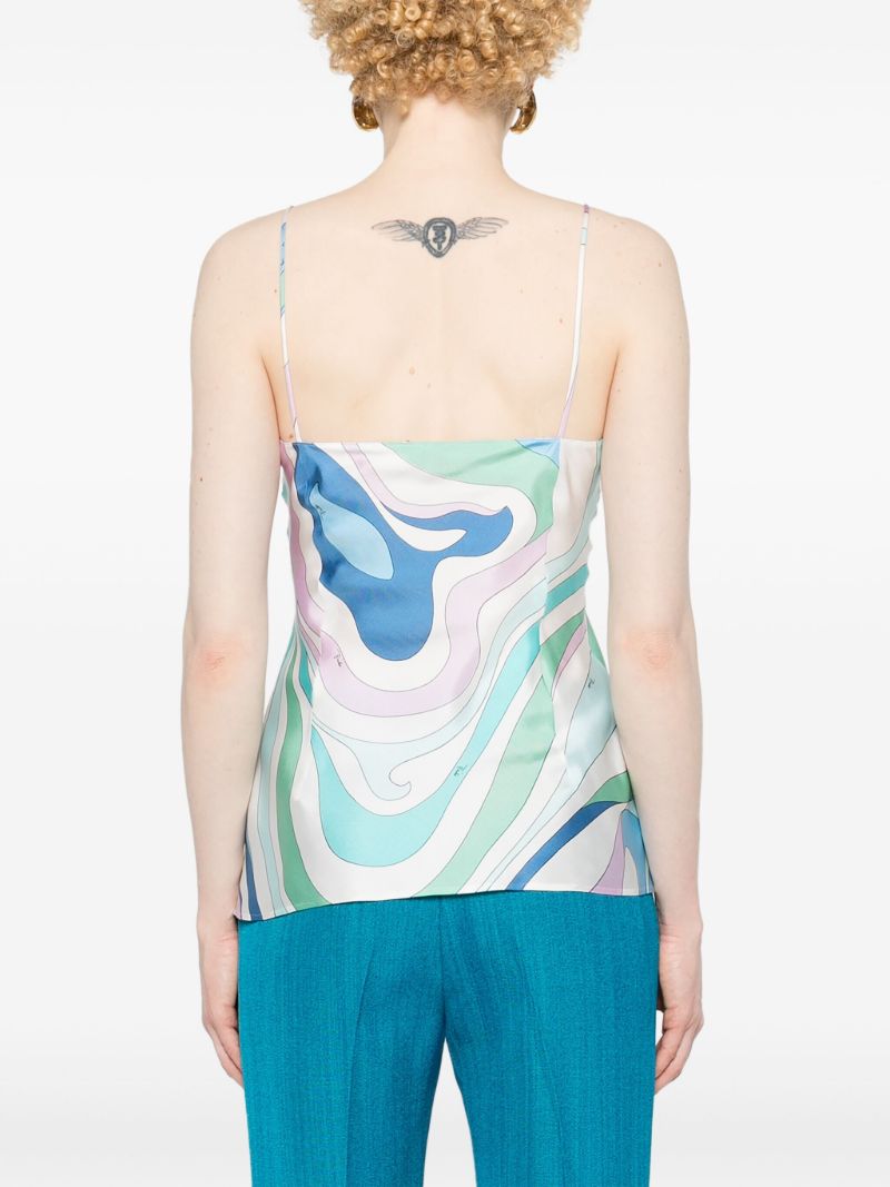 Multicolour Marmo-print Silk Top