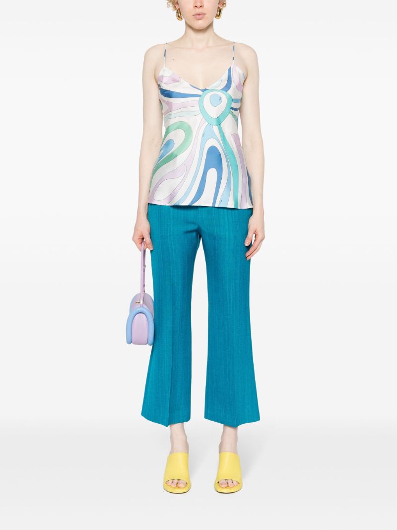 Multicolour Marmo-print Silk Top