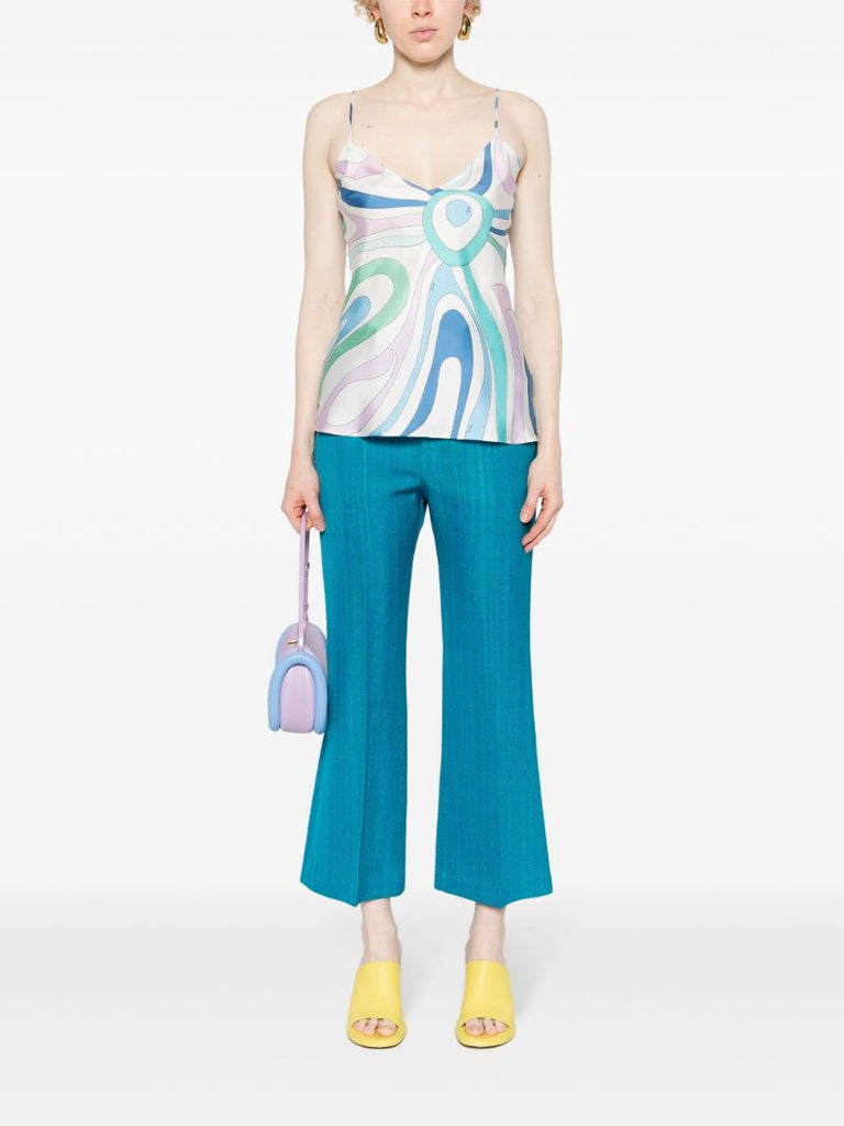 Multicolour Marmo-print Silk Top