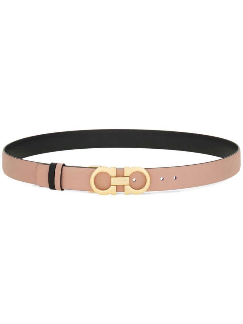 Pink and Black Gancini Reversible Leather Belt