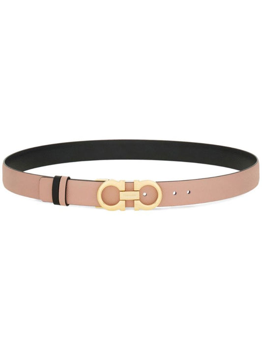 Pink and Black Gancini Reversible Leather Belt
