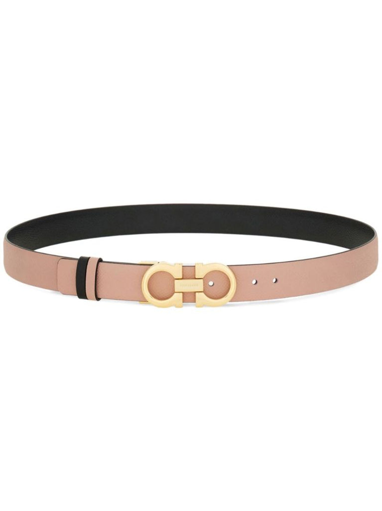 Pink and Black Gancini Reversible Leather Belt