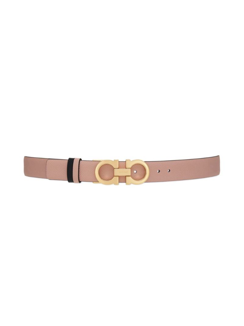 Pink and Black Gancini Reversible Leather Belt