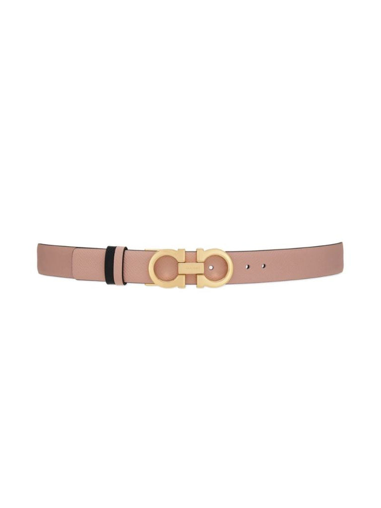 Pink and Black Gancini Reversible Leather Belt