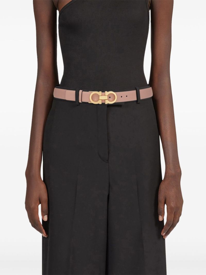 Pink and Black Gancini Reversible Leather Belt