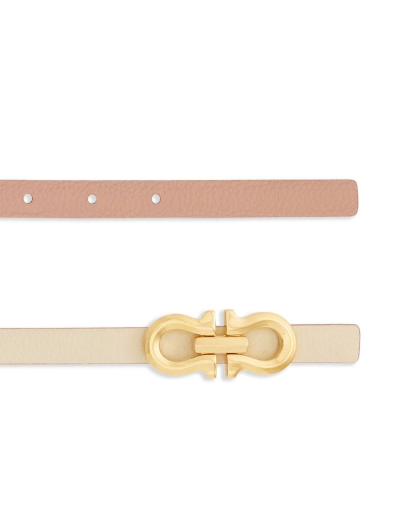 White Reversible Gancini Belt