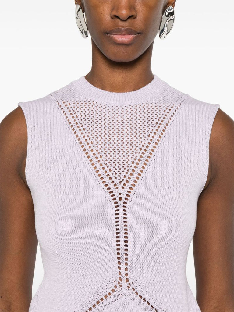 Purple Crew-neck Knitted Top