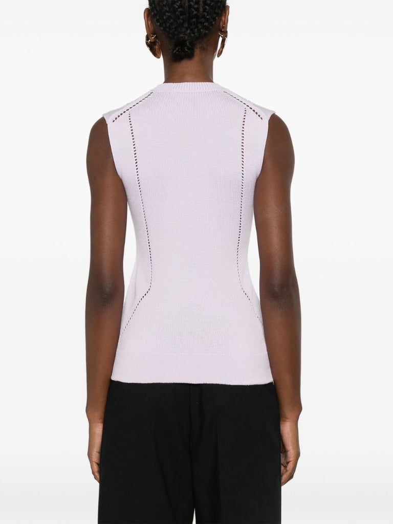 Purple Crew-neck Knitted Top