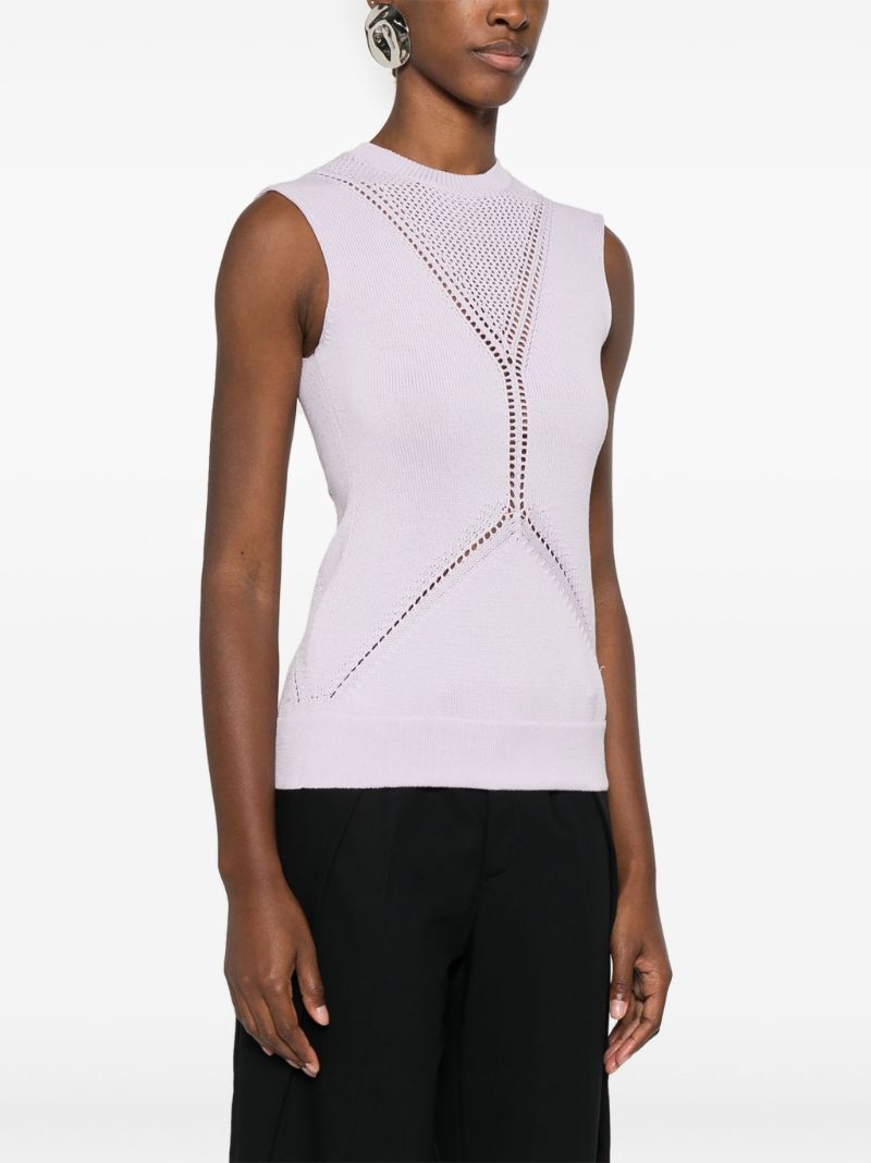 Purple Crew-neck Knitted Top
