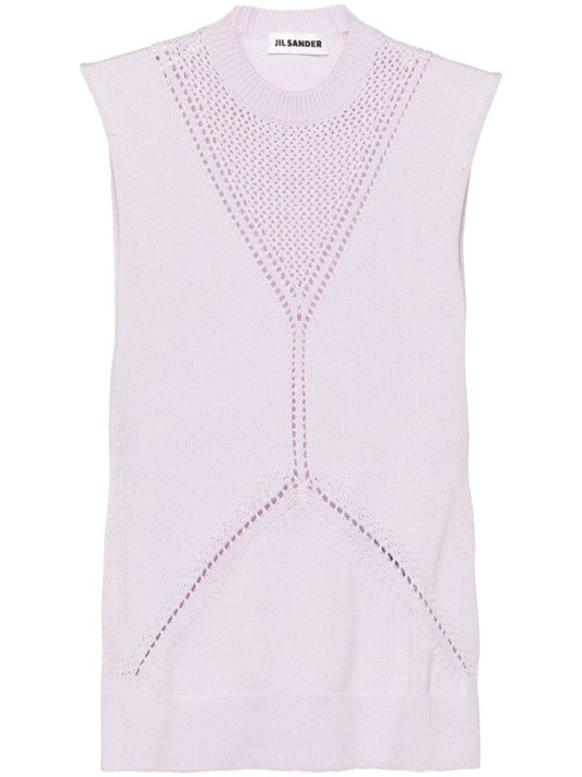 Purple Crew-neck Knitted Top