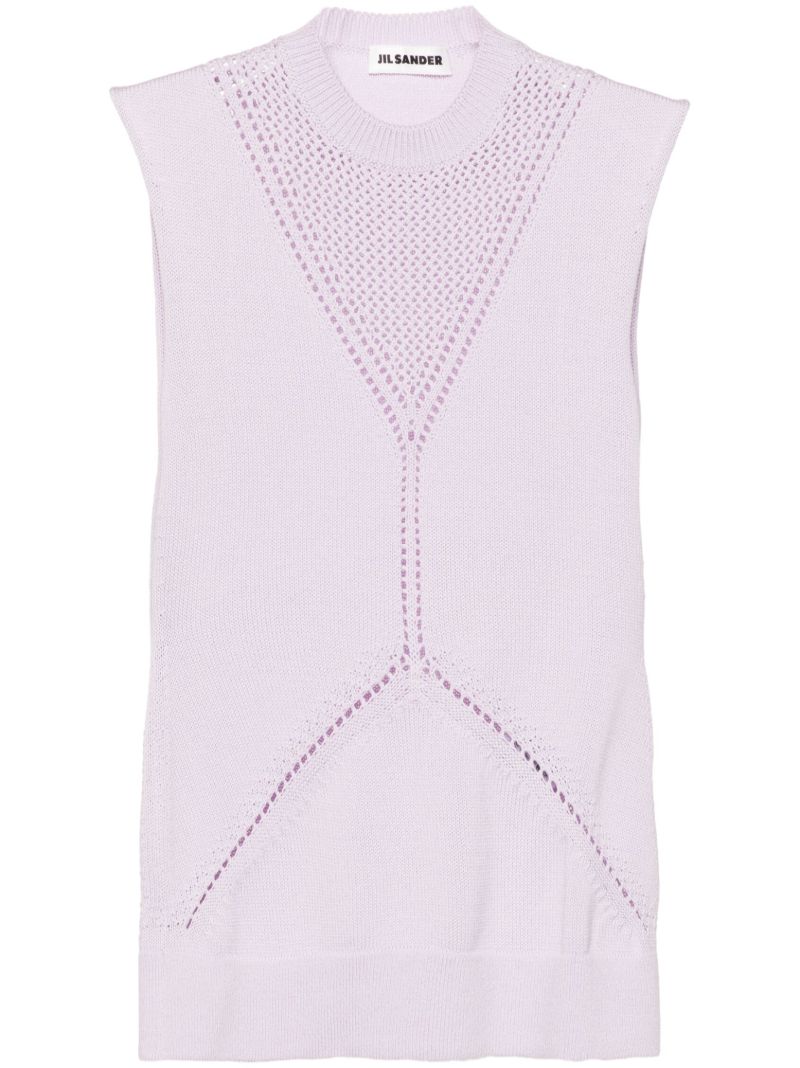 Purple Crew-neck Knitted Top